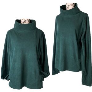 nwt Eddie Bauer Women’s Turtle Neck Pullover Fleece Sz Large Green Gables